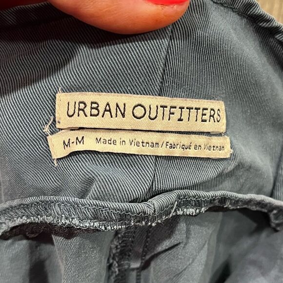 Urban Outfitters Paperbag Pants Wide Leg High Rise Side Pockets Blue Medium - Picture 6 of 11